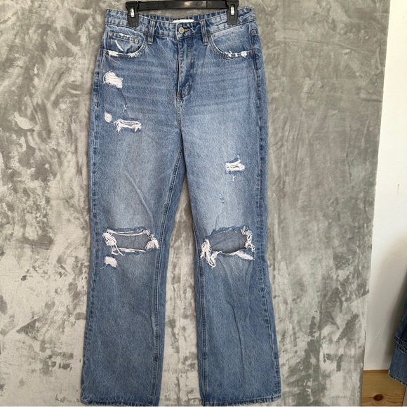FLYING MONKEY 90s Super High Rise Flare Jeans Size 29 Cotton Style F5312 - Picture 1 of 10